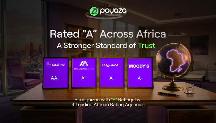 Payaza Secures ‘A’ Credit Ratings Upgrade Across Four Agencies